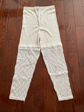 Source Unknown White Lace Panel Kids Leggings